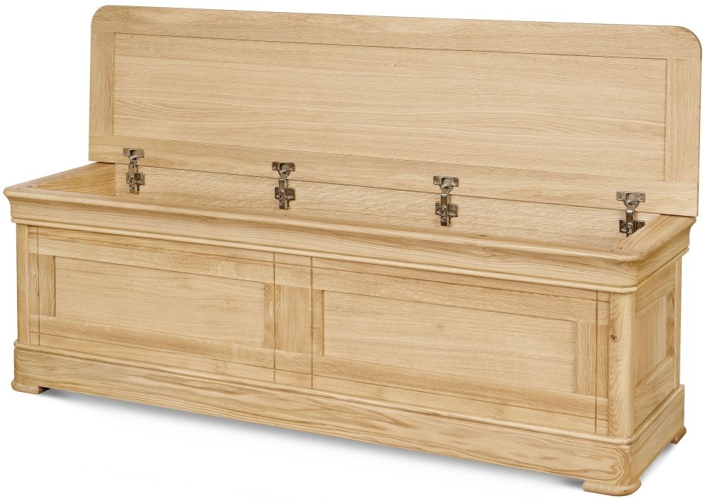 Product photograph of Clemence Richard Moreno Oak Blanket Box from Choice Furniture Superstore.