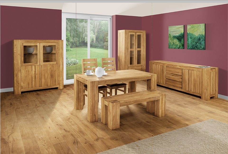Product photograph of Clemence Richard Massive Oak 160cm Dining Table from Choice Furniture Superstore.
