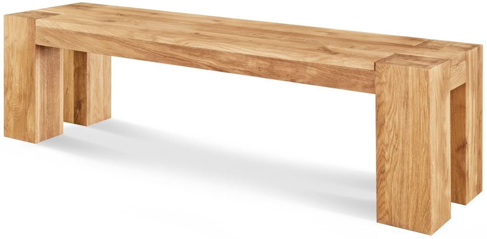 Product photograph of Clemence Richard Massive Oak 124cm Dining Bench from Choice Furniture Superstore.