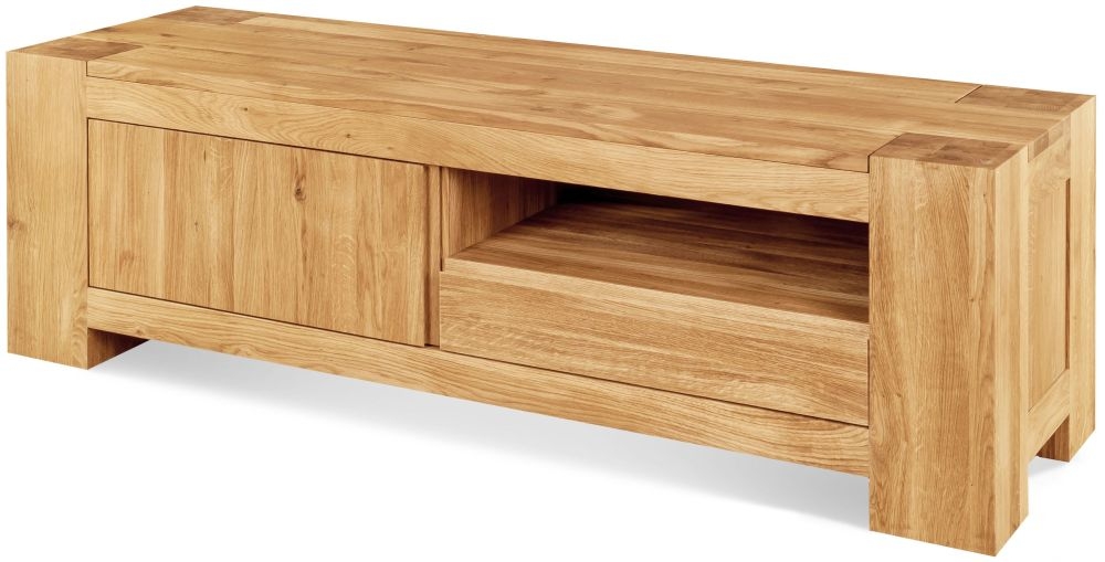 Product photograph of Clemence Richard Massive Oak Small Tv Unit from Choice Furniture Superstore.