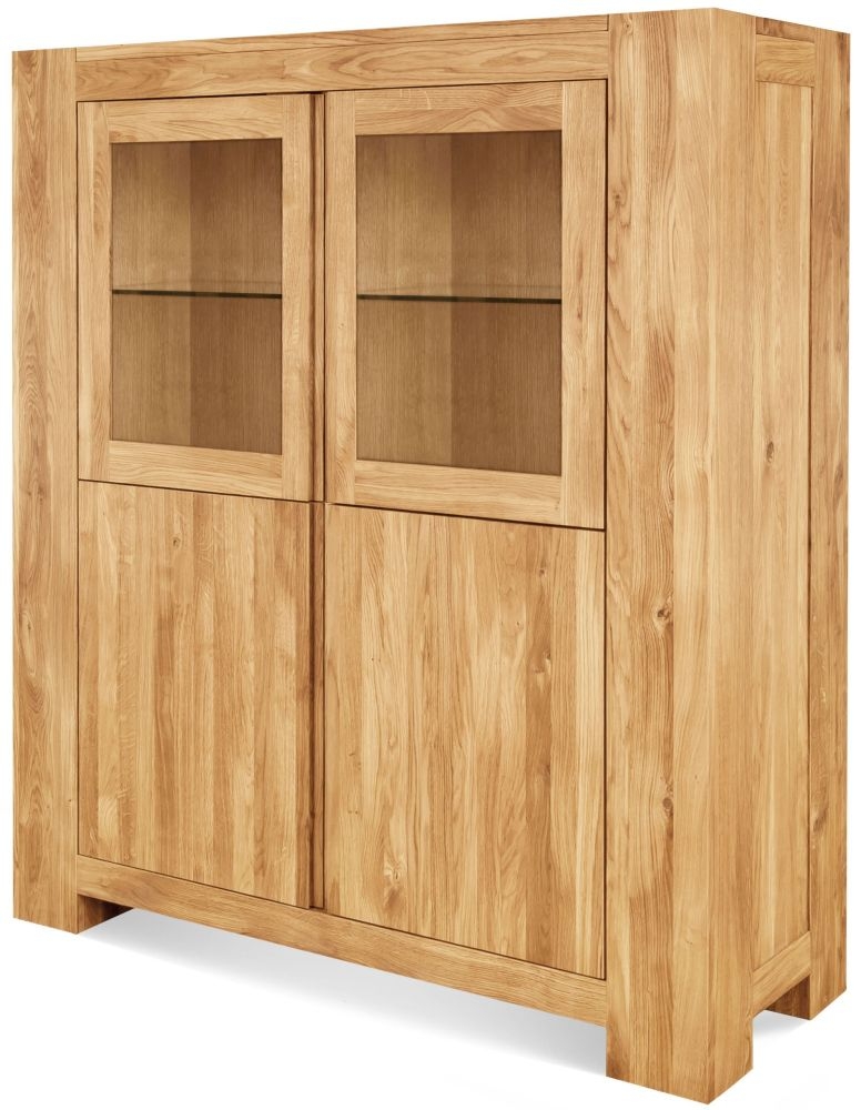 Product photograph of Clemence Richard Massive Oak Display Cabinet from Choice Furniture Superstore.