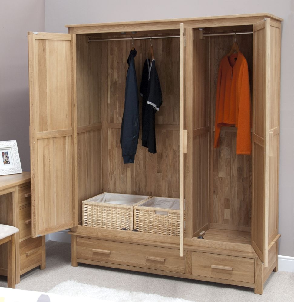 Product photograph of Homestyle Gb Opus Oak 3 Door 2 Drawer Wardrobe from Choice Furniture Superstore.
