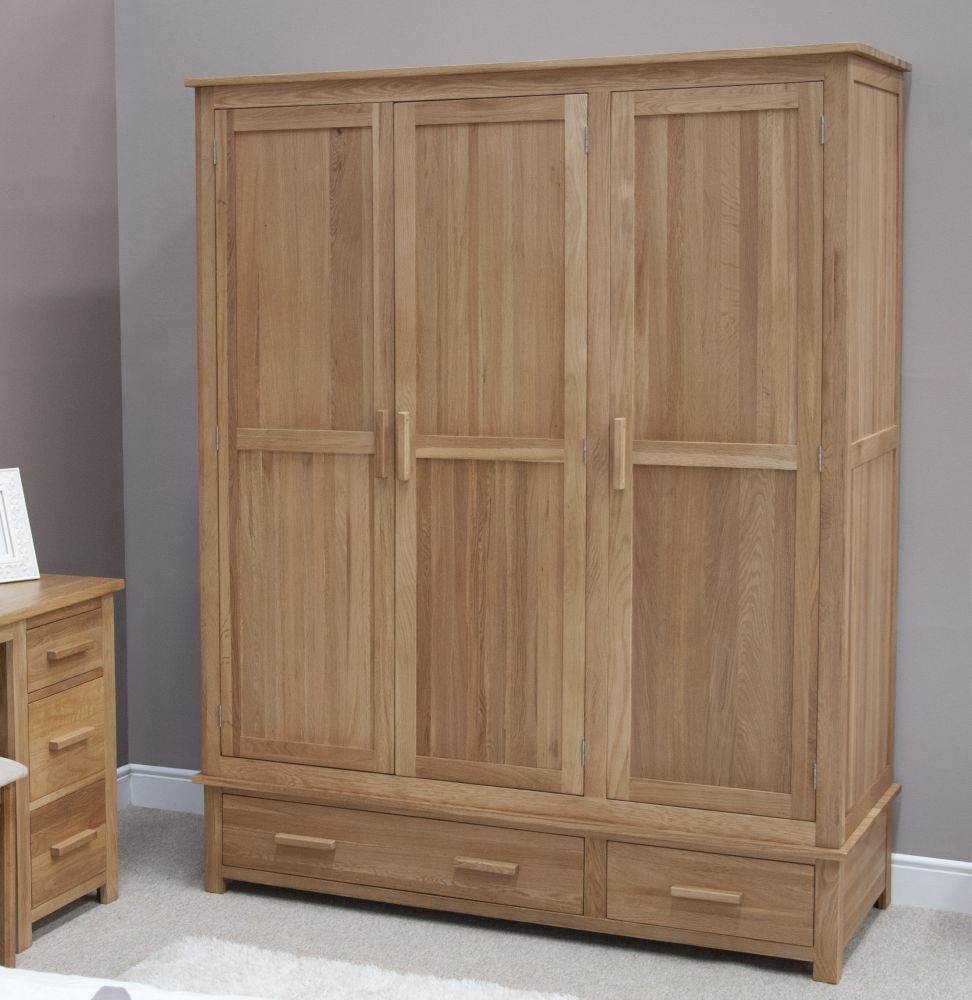 Product photograph of Homestyle Gb Opus Oak 3 Door 2 Drawer Wardrobe from Choice Furniture Superstore.