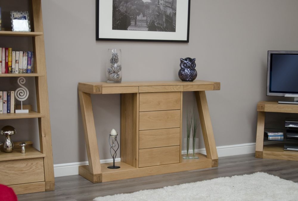 Product photograph of Homestyle Gb Z Designer Oak Console Table from Choice Furniture Superstore.