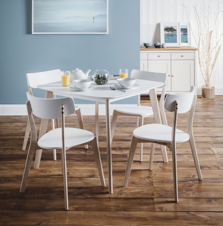 Product photograph of Casa White And Oak Square Dining Table - 4 Seater from Choice Furniture Superstore.