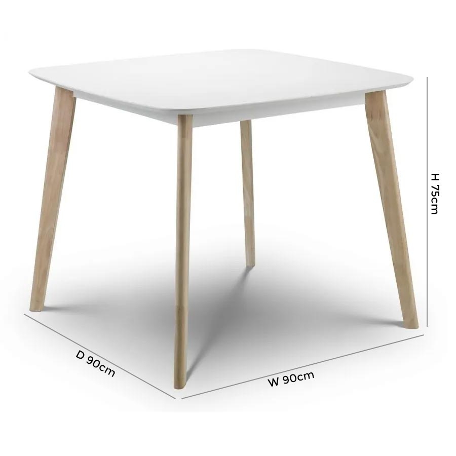 Product photograph of Casa Matt White Square Dining Table - 2 Seater from Choice Furniture Superstore.