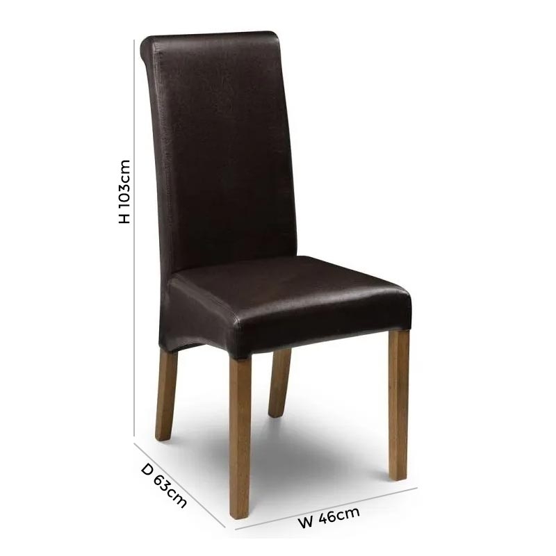 Product photograph of Cuba Brown Leather Dining Chair Sold In Pairs from Choice Furniture Superstore.