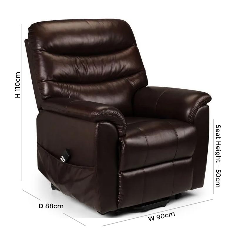 Product photograph of Pullman Brown Faux Leather Recliner Armchair from Choice Furniture Superstore.