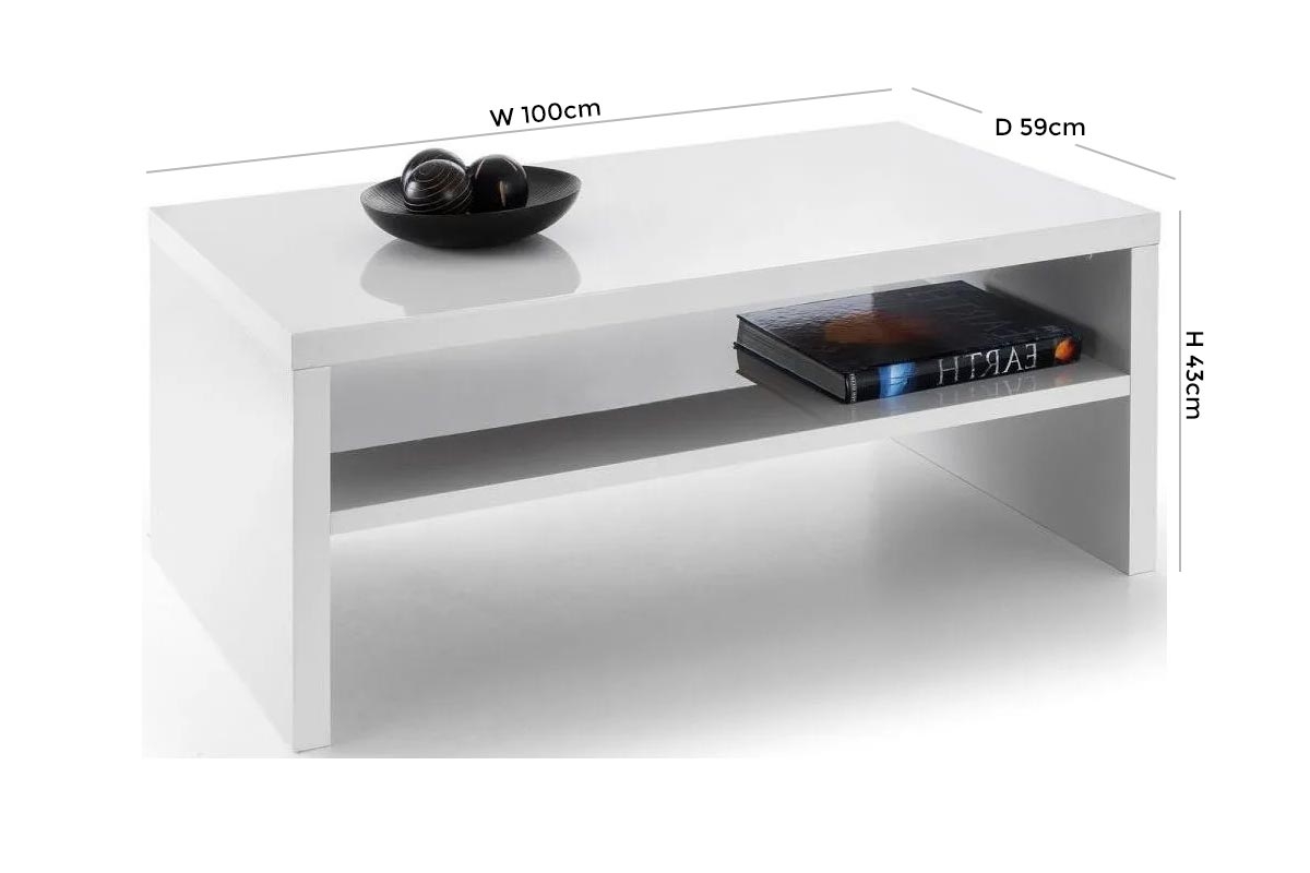 Product photograph of Metro High Gloss Coffee Table - Comes In White High Gloss And Grey High Gloss Options from Choice Furniture Superstore.