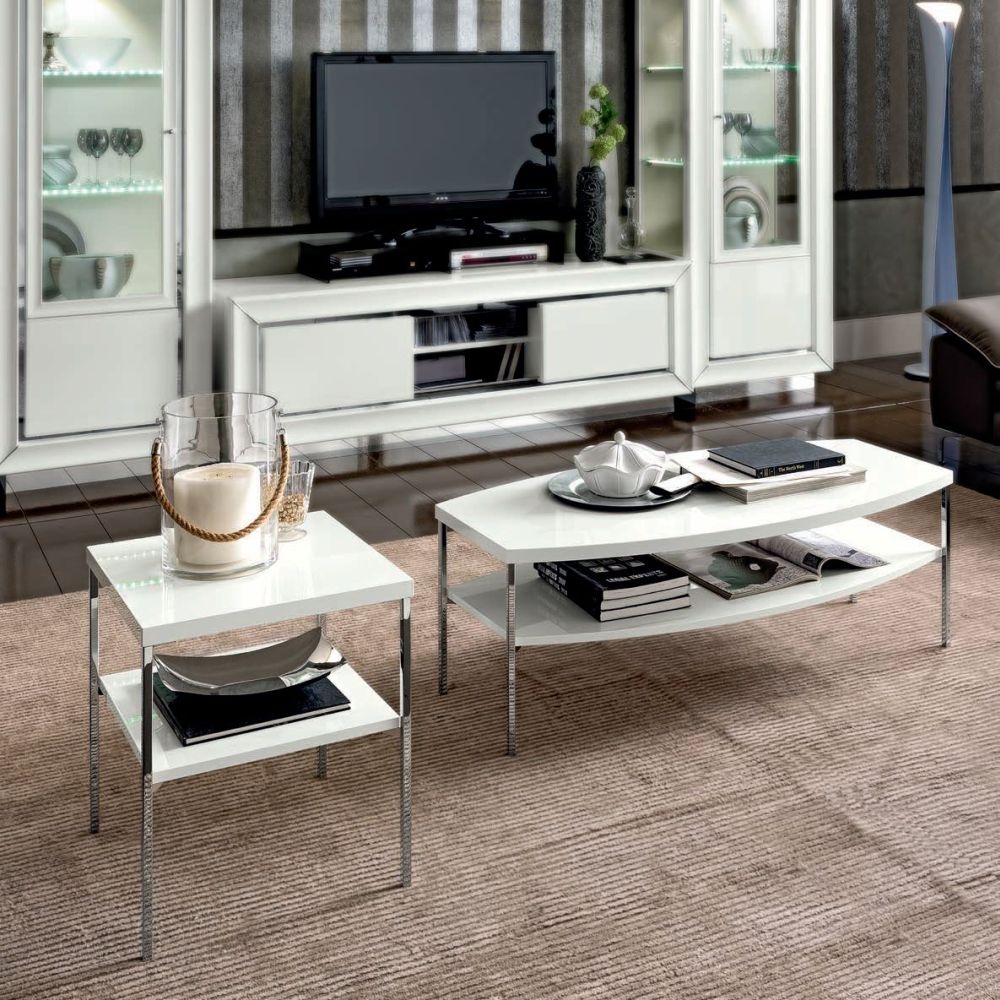Product photograph of Camel Dama Bianca Day White Italian Small Coffee Table from Choice Furniture Superstore.