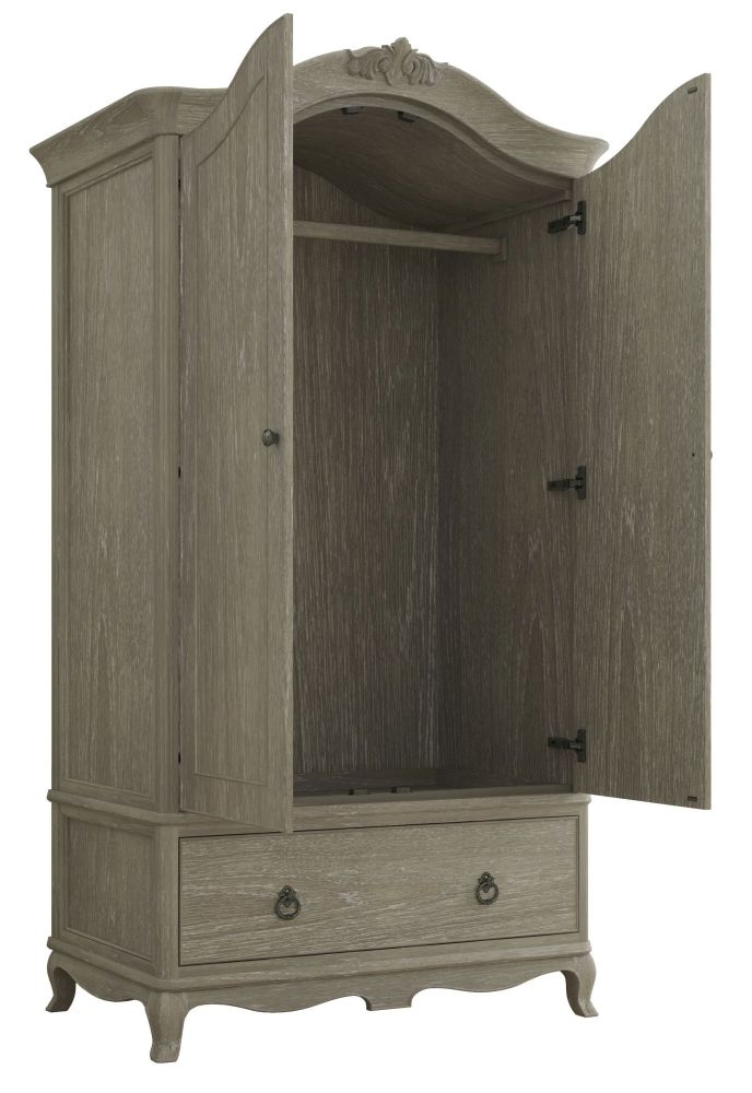 Product photograph of Willis And Gambier Camille Oak 2 Door 1 Drawer Double Wardrobe from Choice Furniture Superstore.