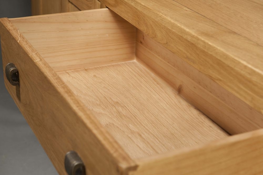 Product photograph of Curve Oak 80cm Small 2 Door Sideboard from Choice Furniture Superstore.