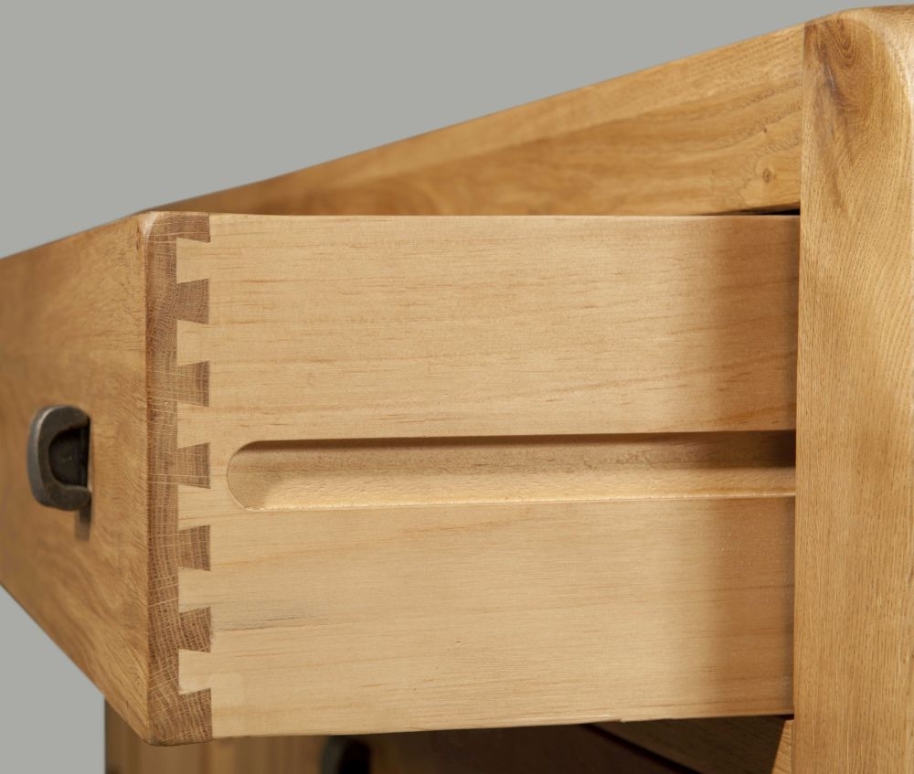 Product photograph of Curve Oak 3 Drawer Bedside Cabinet from Choice Furniture Superstore.