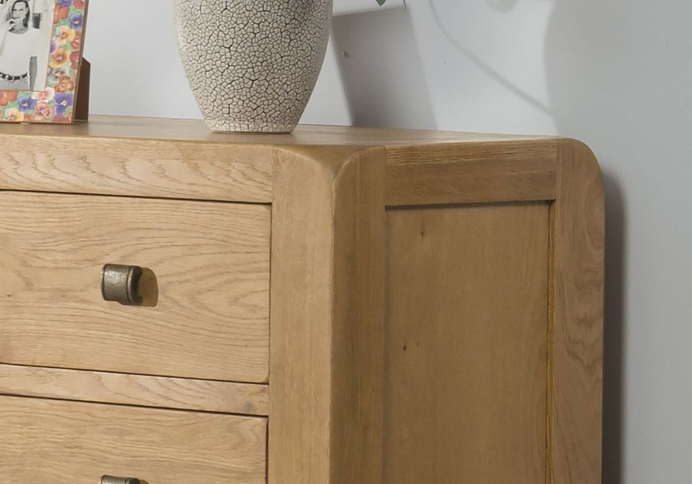 Product photograph of Curve Oak 2 3 Drawer Chest from Choice Furniture Superstore.