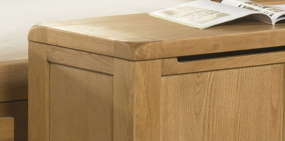 Product photograph of Curve Oak Blanket Box from Choice Furniture Superstore.