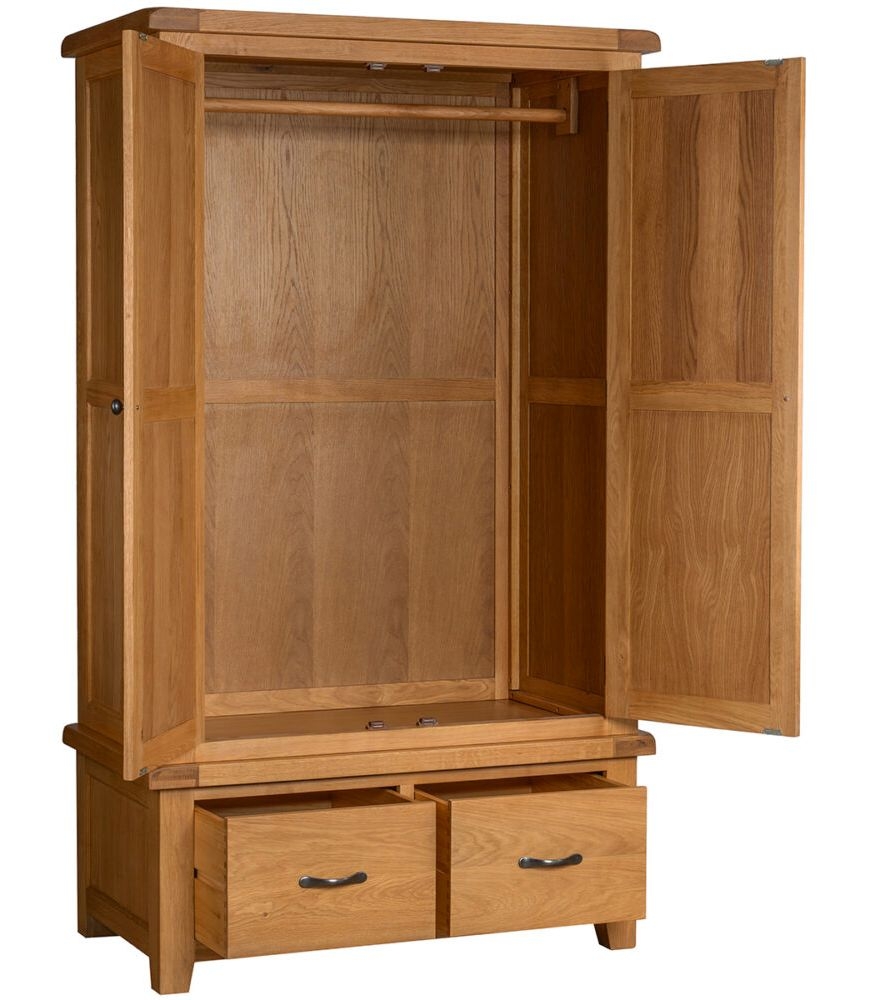 Product photograph of Oakland Oak 2 Door Gents Wardrobe from Choice Furniture Superstore.