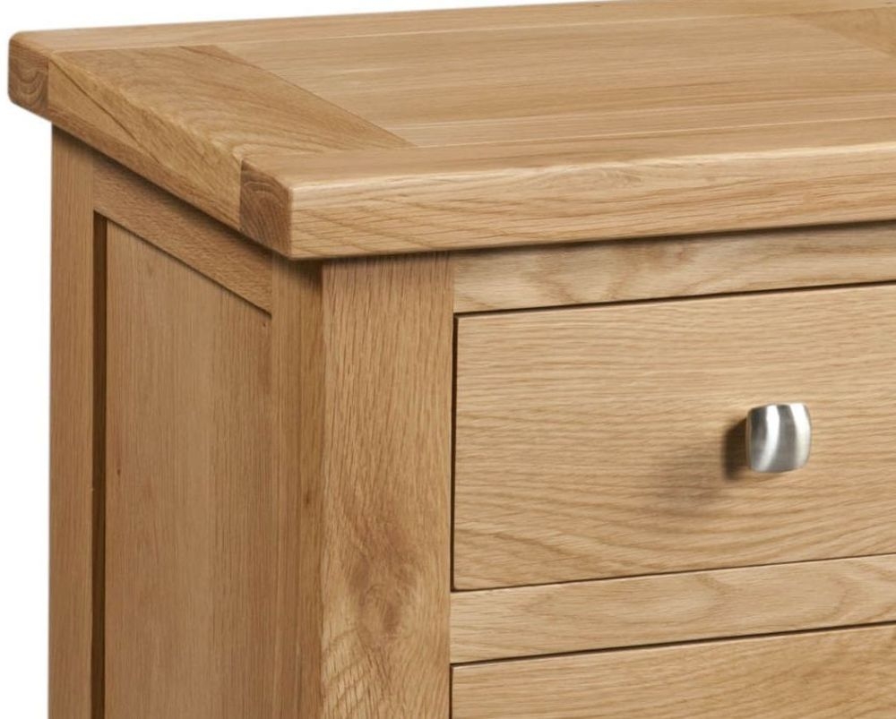 Product photograph of Appleby Oak 3 Drawer Bedside Cabinet from Choice Furniture Superstore.