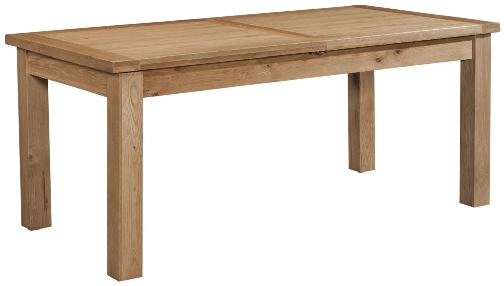 Product photograph of Appleby Oak 2 Leaf Large Extending Dining Table from Choice Furniture Superstore.