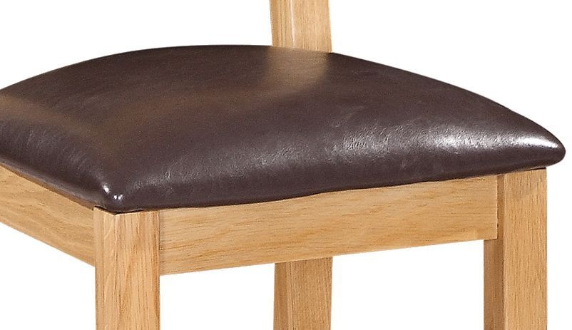 Product photograph of Appleby Oak Ladder Back Dining Chair With Leather Seat Pad Sold In Pairs from Choice Furniture Superstore.