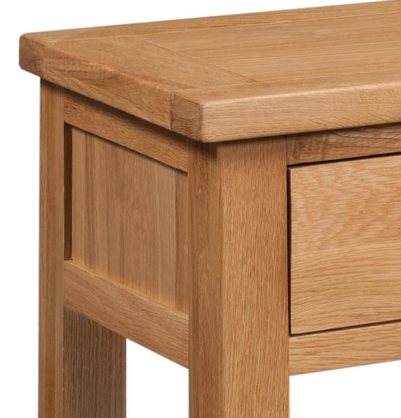 Product photograph of Appleby Oak Side Table With Drawer from Choice Furniture Superstore.