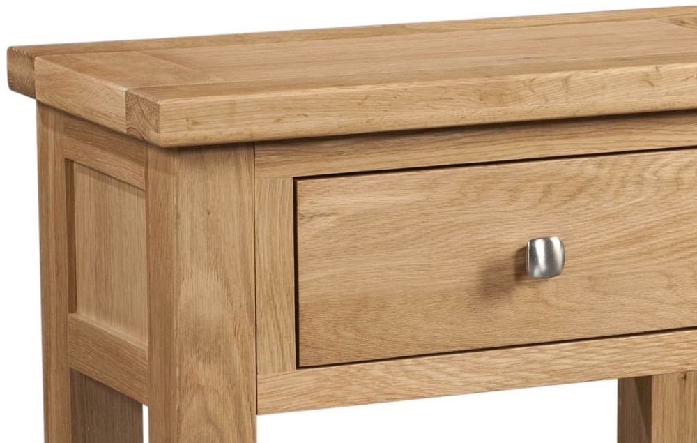 Product photograph of Appleby Oak 1 Drawer Small Console Table from Choice Furniture Superstore.