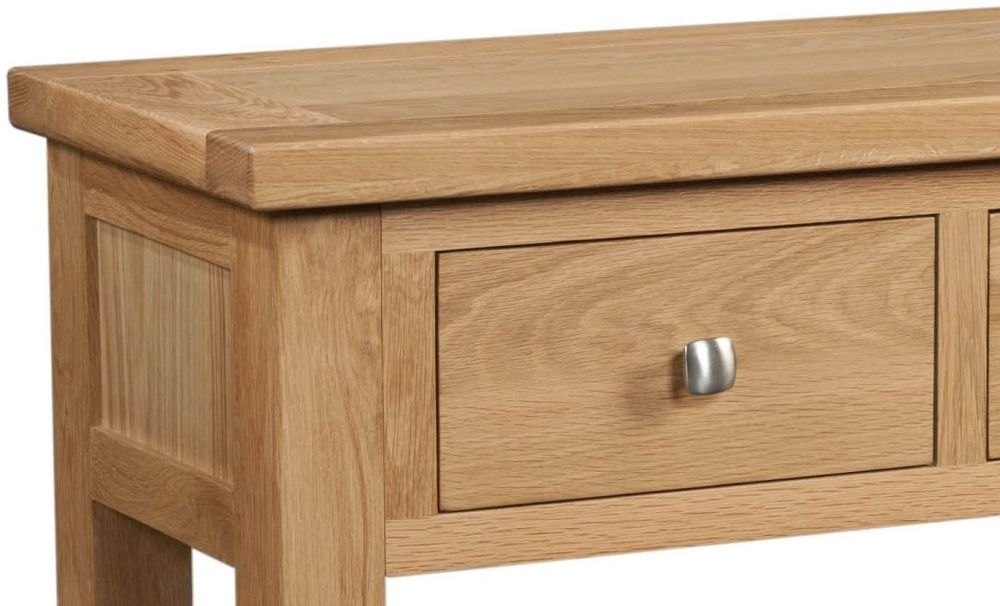 Product photograph of Appleby Oak 2 Drawer Small Console Table from Choice Furniture Superstore.