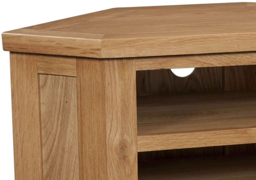 Product photograph of Appleby Oak 90cm Corner Tv Unit from Choice Furniture Superstore.