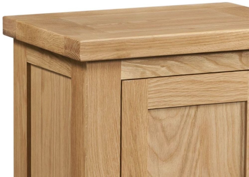 Product photograph of Appleby Oak Small 1 Door Hall Cabinet from Choice Furniture Superstore.
