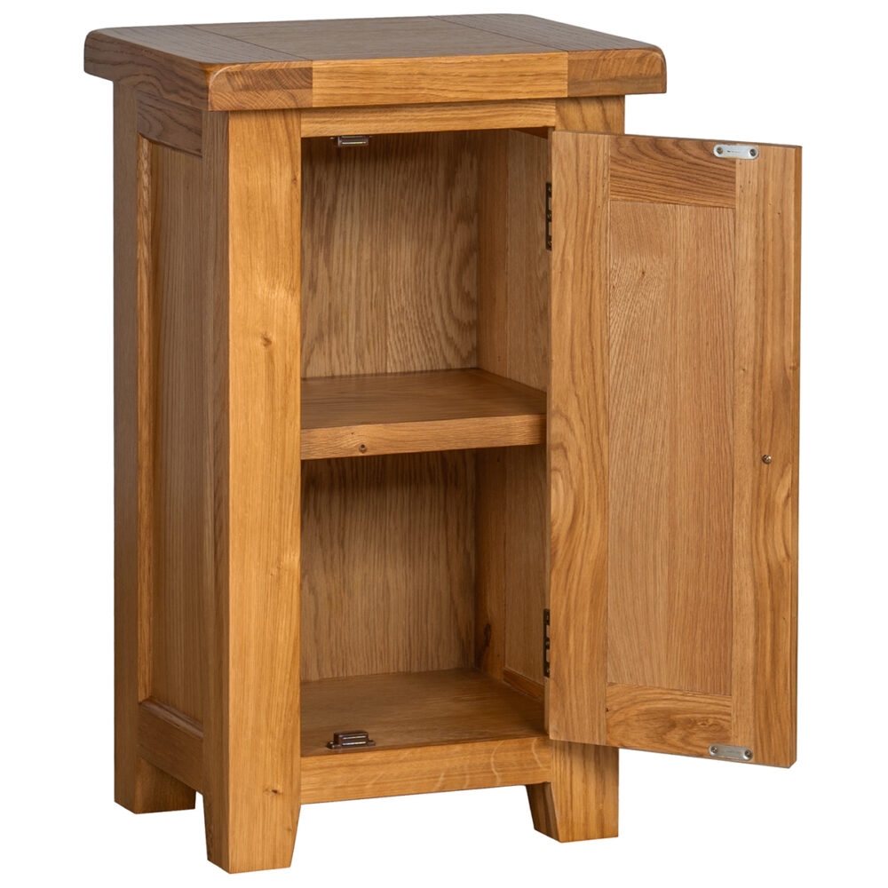 Product photograph of Oakland Oak 1 Door Hall Cabinet from Choice Furniture Superstore.
