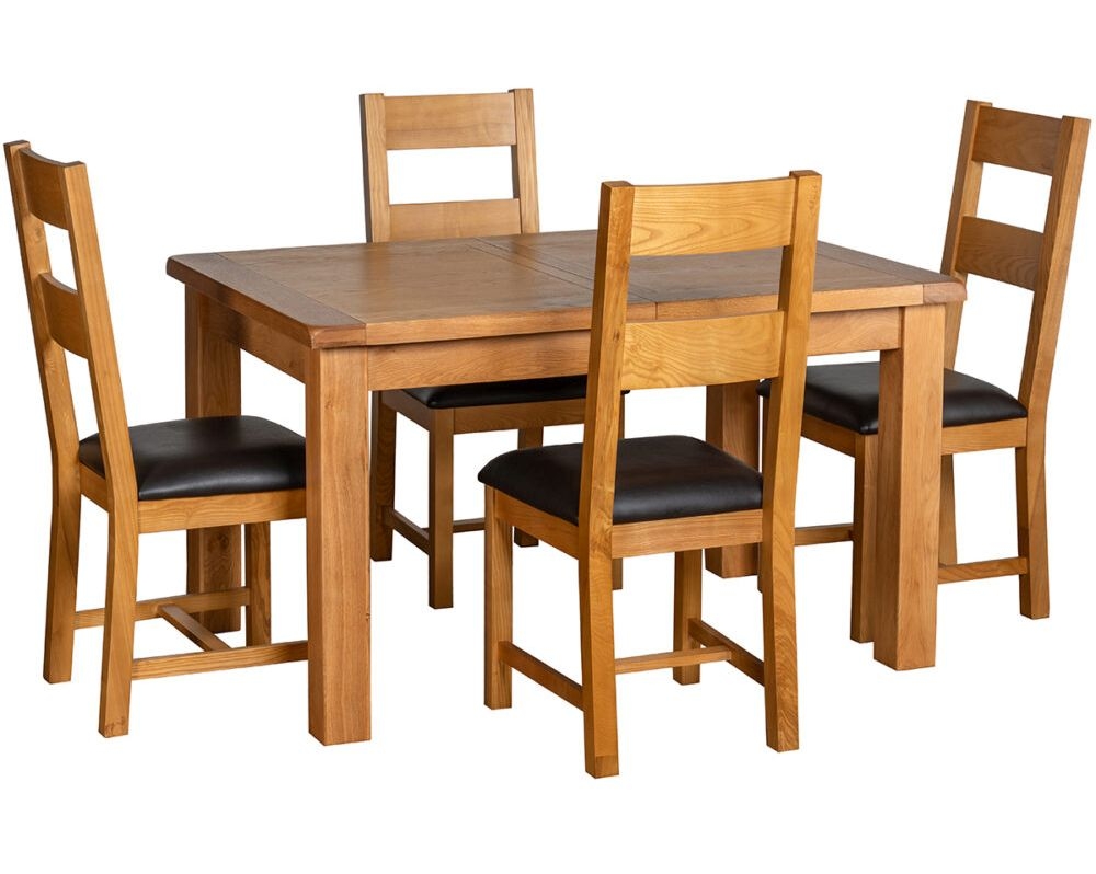 Product photograph of Oakland Oak 4 Seater Extending Dining Table - 2 Leaf from Choice Furniture Superstore.