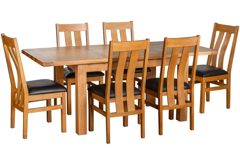 Product photograph of Oakland Oak 4 Seater Extending Dining Table - 2 Leaf from Choice Furniture Superstore.