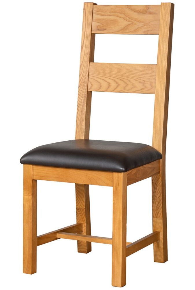 Product photograph of Oakland Oak Ladder Back Dining Chair Sold In Pairs from Choice Furniture Superstore.