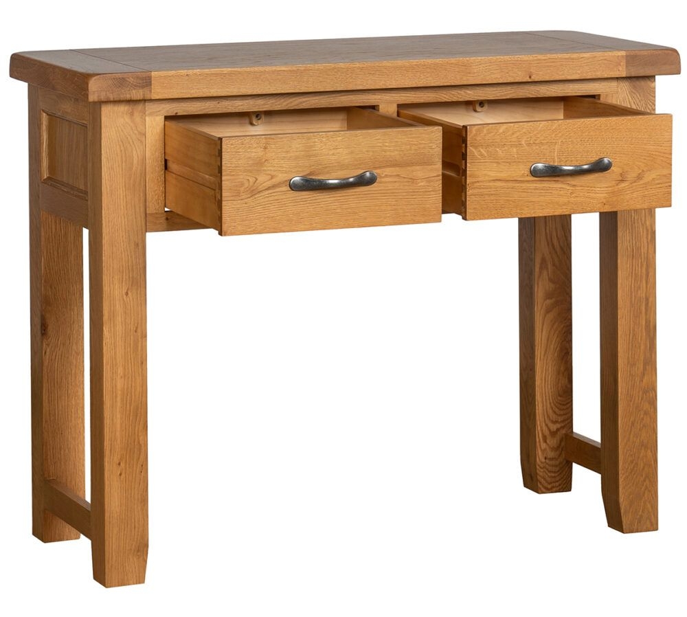Product photograph of Oakland Oak Large Console Table from Choice Furniture Superstore.