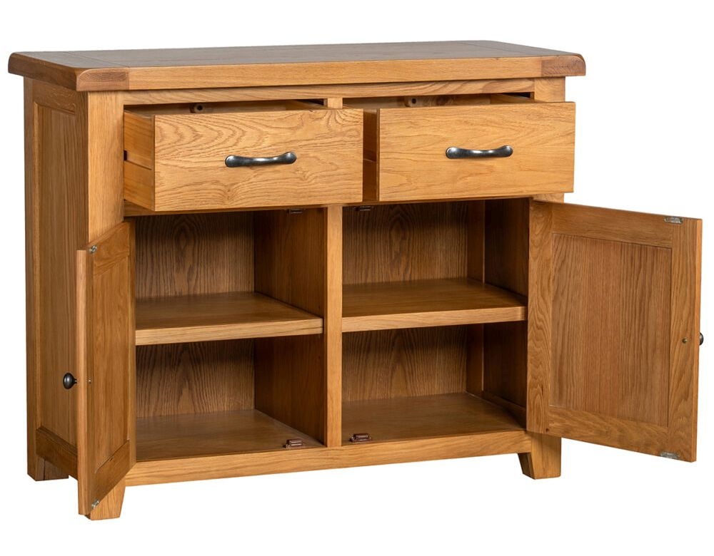 Product photograph of Oakland Oak 2 Door Small Sideboard from Choice Furniture Superstore.