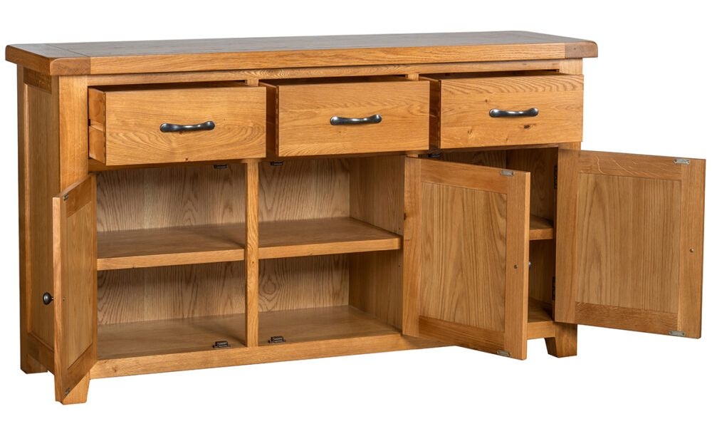 Product photograph of Oakland Oak 3 Door Large Sideboard from Choice Furniture Superstore.