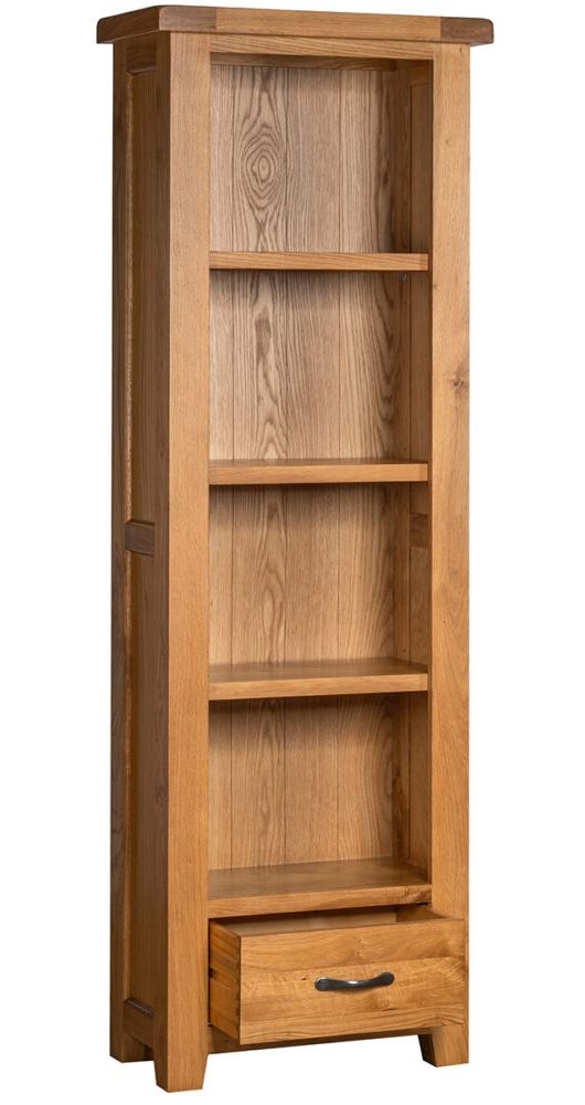 Product photograph of Oakland Oak Narrow Bookcase from Choice Furniture Superstore.