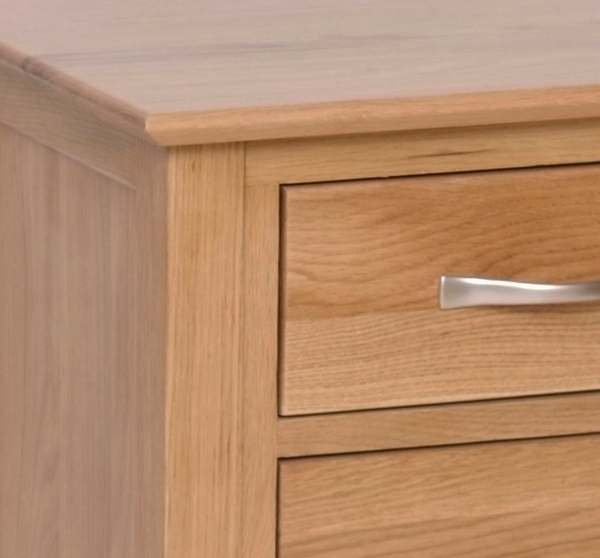 Product photograph of Nimbus Oak 3 Drawer Bedside Cabinet from Choice Furniture Superstore.