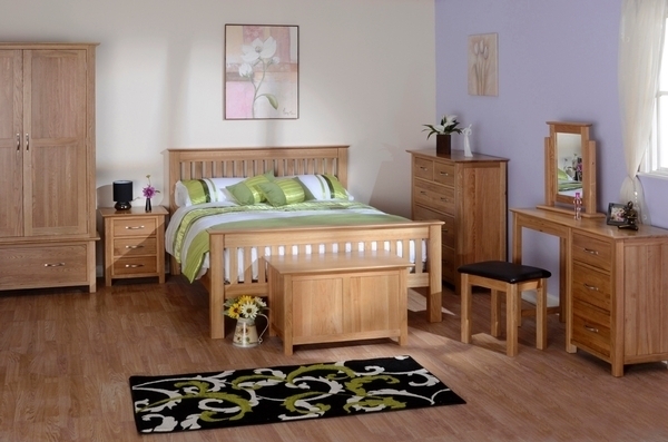 Product photograph of Nimbus Oak 3 Drawer Bedside Cabinet from Choice Furniture Superstore.
