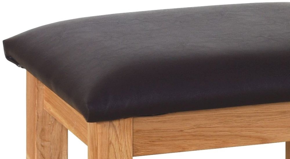 Product photograph of New Oak Dressing Table Stool from Choice Furniture Superstore.