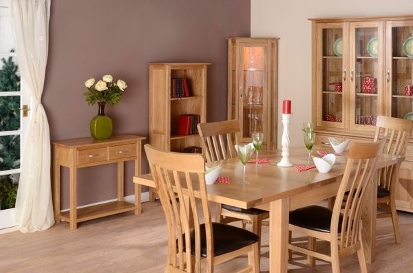 Product photograph of Nimbus Oak Flip Top 4-6 Seater Extending Dining Table from Choice Furniture Superstore.