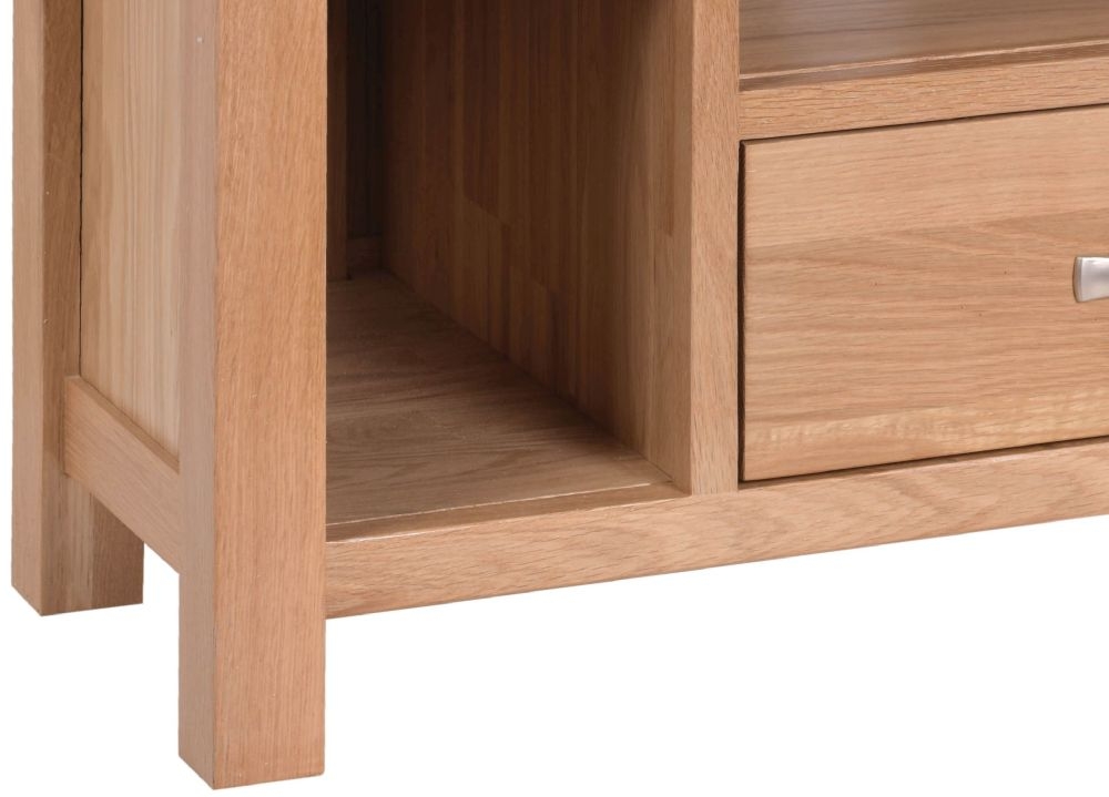 Product photograph of Nimbus Oak 90cm Corner Tv Unit from Choice Furniture Superstore.