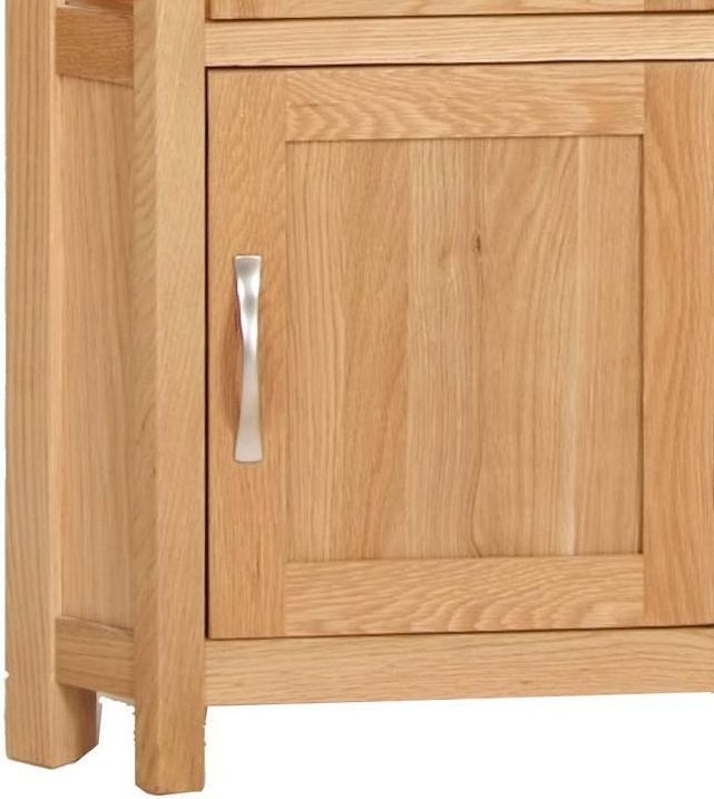 Product photograph of Nimbus Oak Corner Display Cabinet from Choice Furniture Superstore.