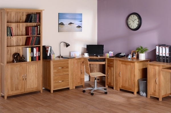 Product photograph of Nimbus Oak Tall Bookcase With Cupboard from Choice Furniture Superstore.