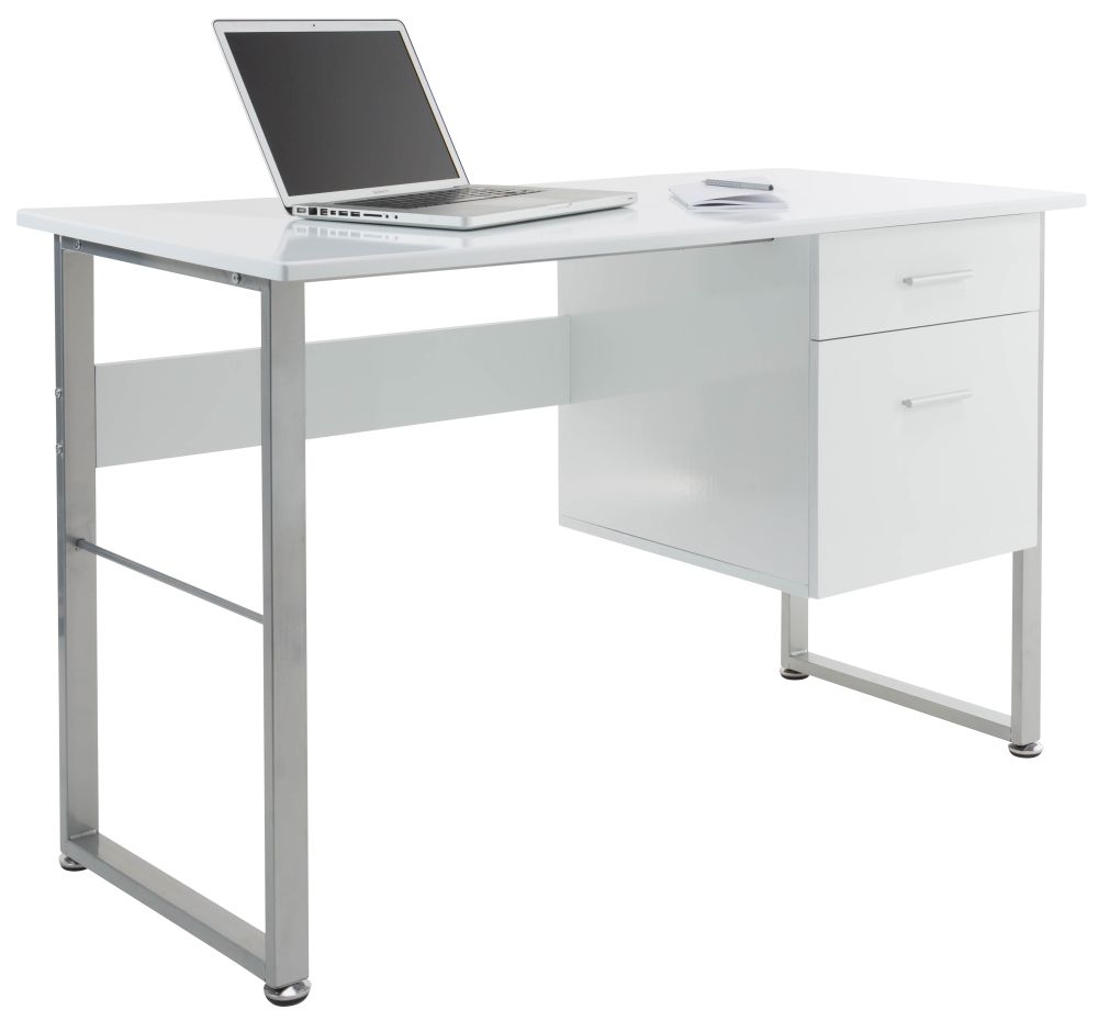 Product photograph of Alphason Cabrini White Office Desk from Choice Furniture Superstore.