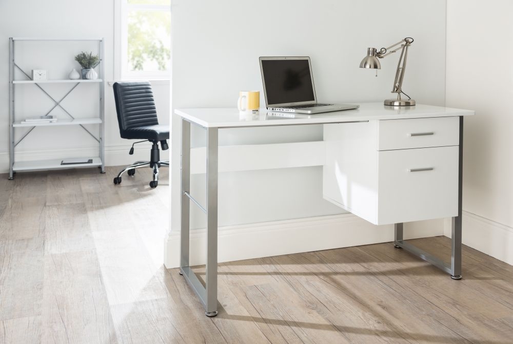 Product photograph of Alphason Cabrini White Office Desk from Choice Furniture Superstore.