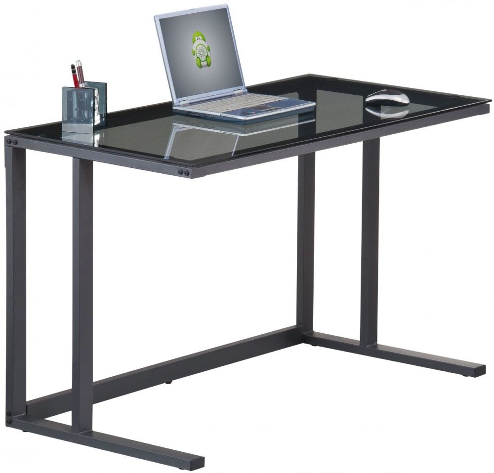 Product photograph of Alphason Air Black Glass Home Office Desk - Aw53385 from Choice Furniture Superstore.