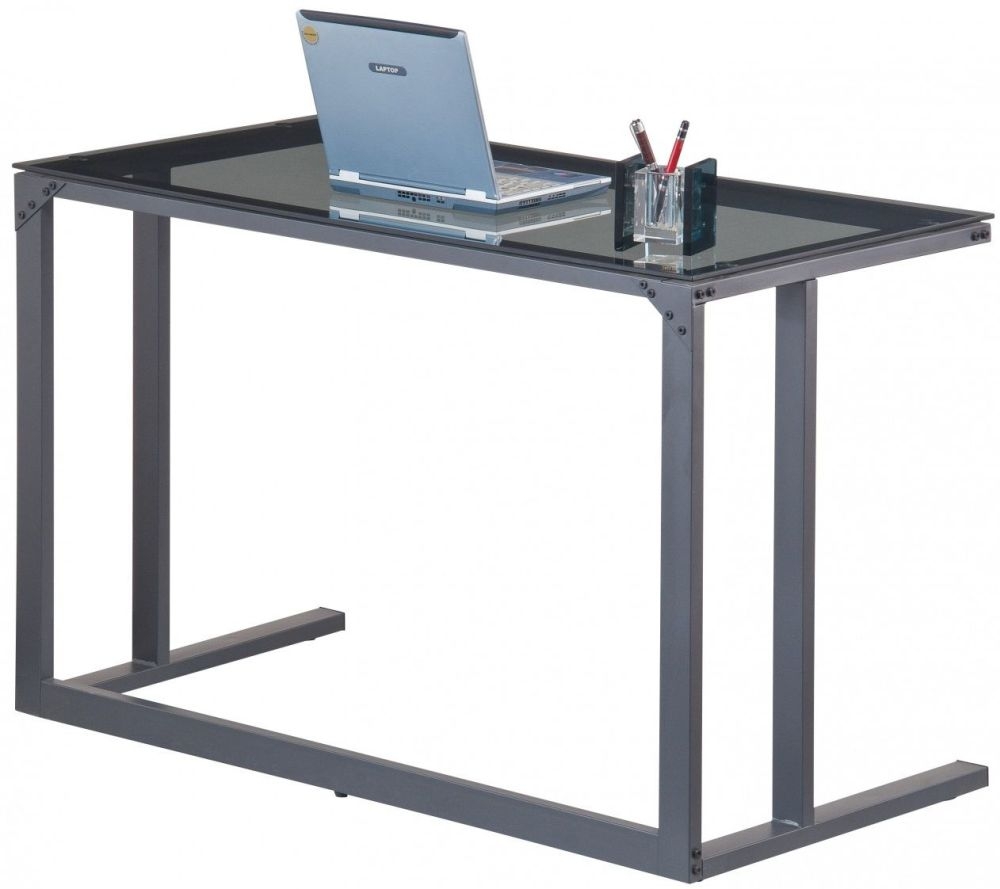 Product photograph of Alphason Air Black Glass Home Office Desk - Aw53385 from Choice Furniture Superstore.