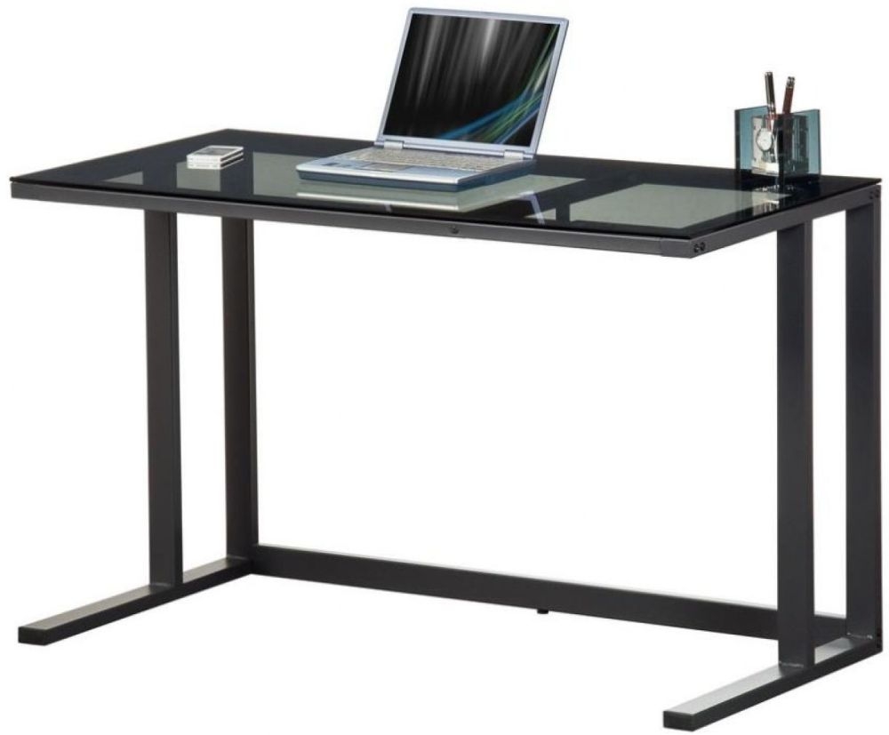 Product photograph of Alphason Air Black Glass Home Office Desk - Aw53385 from Choice Furniture Superstore.