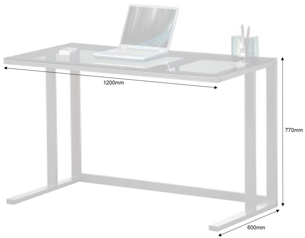 Product photograph of Alphason Air Black Glass Home Office Desk - Aw53385 from Choice Furniture Superstore.