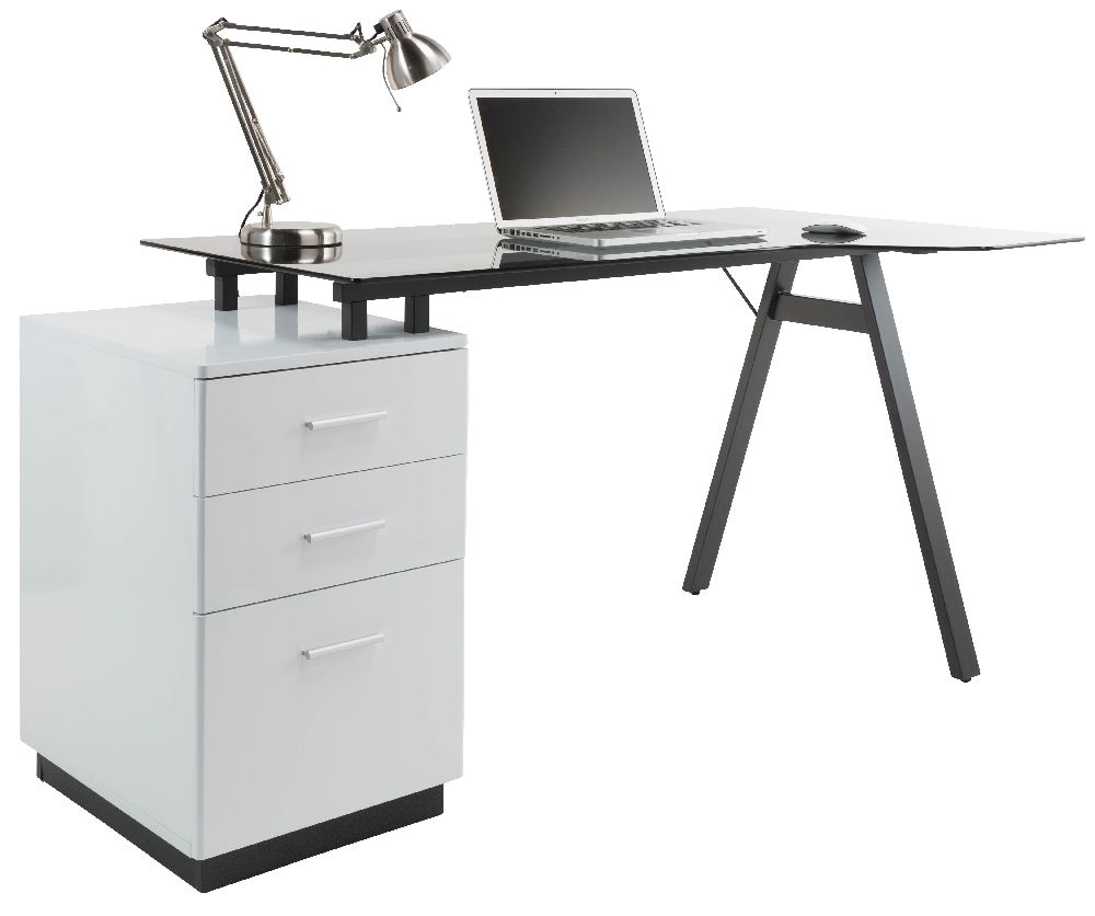 Product photograph of Alphason Cleveland 4 Glass Computer Desk from Choice Furniture Superstore.